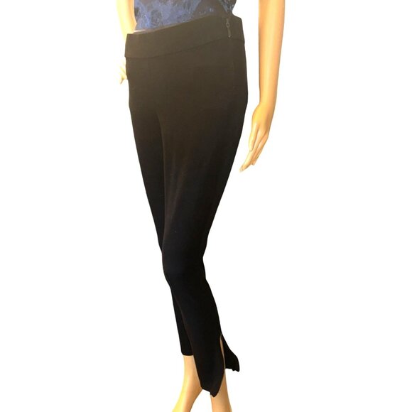 WHBM Womens The Legging Zip Ankle Skinny Ponte Pants Size 4 Black Modern Chic - Picture 2 of 7